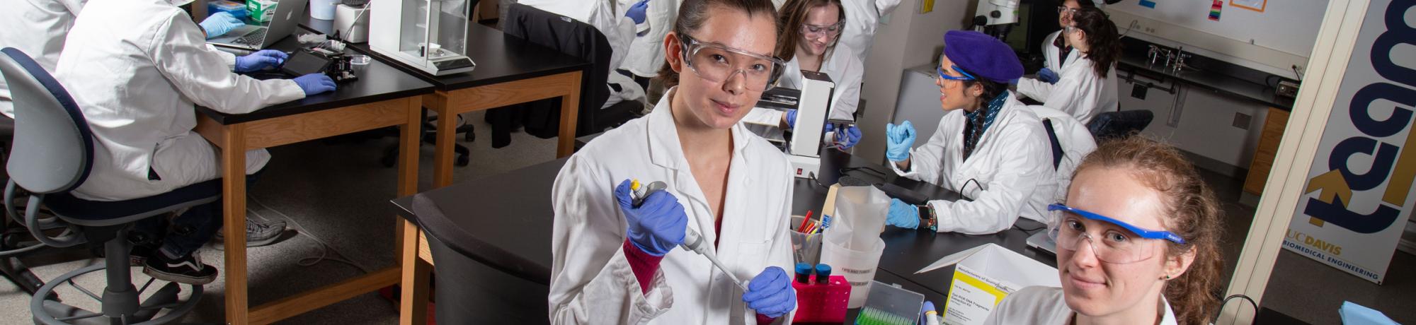 Undergraduate students in the BioInnovation Lab.